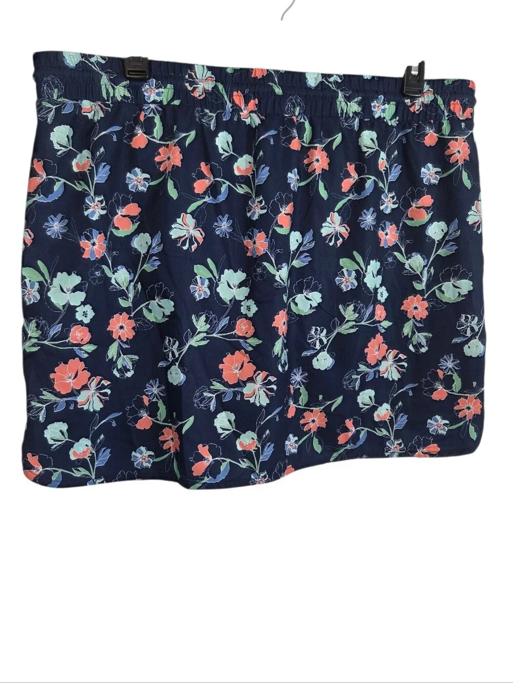 St. John's Bay Floral Navy Drawstring Activewear Skort Size XXL ~ Pre-Owned